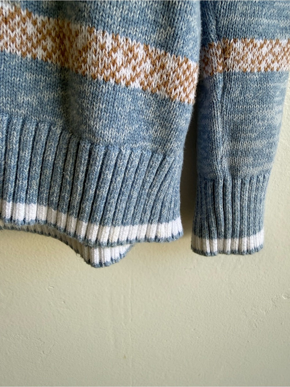 Lands End 100% Cotton Fisherman Seagull Knit Drifter Sweater size Medium - Picture 4 of 7
